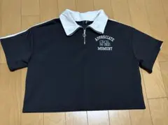 ハーフジップ半袖　140 ブラック