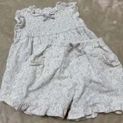 バースデイ　テータテート　セットアップ　花柄　淡い　パンツ　ノースリーブ　フリル