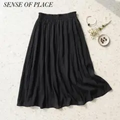 SENSE OF PLACE ロングスカート フレア ブラックのサムネイル