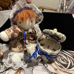 ハンドメイド、カントリードール 針山 ソーイングセット