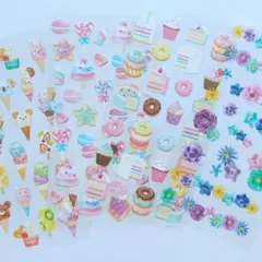 スイーツとお花のシール４枚セット