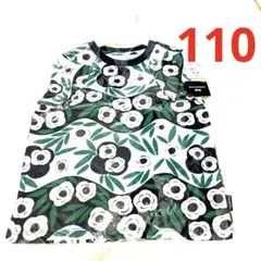 新品　ユニクロ×マリメッコ　半袖Tシャツ 110 フラワー　ブルー