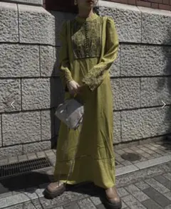 値下げ　AMERI ELFIN EMBROIDERY CAFTAN DRESS