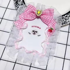 バッグチェーン加工あり 硬質ケース トレカケース デコ ピンク B8 283