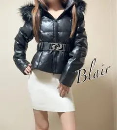 即日発送！GYDA GDベルト付フェイクレザーショートダウンコート