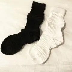リブ編み 黒白ソックスセット 新品未使用