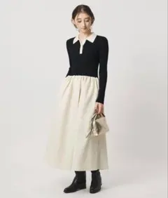 25awユナイテッドアローズ　フィット ＆ フレア ポロワンピース