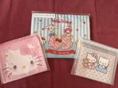 ハローキティくじ 45周年記念フラットポーチ 3点セット　新品未開封