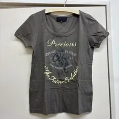 UNTITLED ブラウン プリント 半袖Tシャツ サイズ2