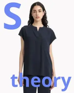 Theory 半袖ブラウス BLACK 美品 極美品】Theory ブラックジョーゼットブラウス - メルカリ