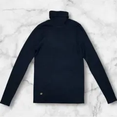 【極美品】ローレンラルフローレン　リブタートルネックニット　金ブランドロゴ