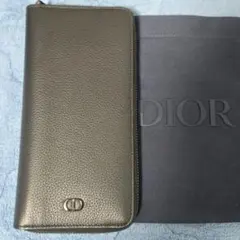 【美品】DIOR 長財布 ラウンドファスナー レザー ブラックのサムネイル
