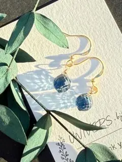 【再販】『大特価14kgf』ロンドンブルークォーツ1粒ピアス No.133