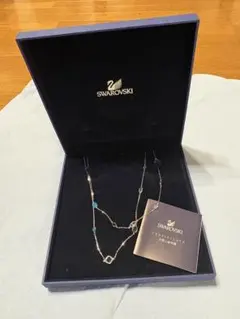 ＊2way＊Swarovski ロングネックレス 青・透明