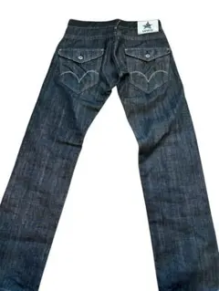 ストレートデニム ダークブルー ハート型ポケット