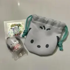 サンリオ マンチョコ ポチャッコ フロッキー キーホルダー 巾着 ポーチ シール