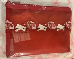 HELLOKITTY 近沢レース スクエアポーチ赤M 完売品