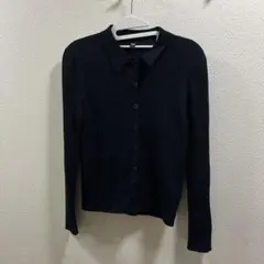 UNIQLO ネイビー 長袖ポロカーディガン L