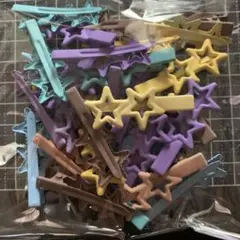 薔*紋様 パステルカラー 星型ヘアピンセットDIY 約35個入り