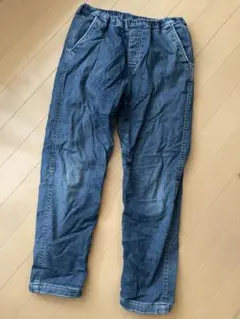 ユニクロ　ウォームイージーパンツ 150 暖パン デニム　裏フリース