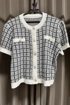 サマーニット半袖カーディガン Lサイズ