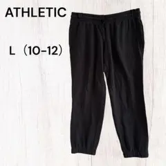 ATHLETIC L (10-12) スウェットパンツ 黒 左右にポケットあり