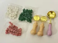 シーリングスタンプセット(スタンプ2種、ワックス3色、スプーン1つ)