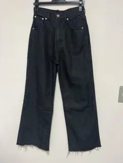 clear ブラック デニム ワイドパンツ 切りっぱなし