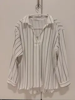 【INGNI】イング ホワイトストライプ 長袖シャツ ブラウス