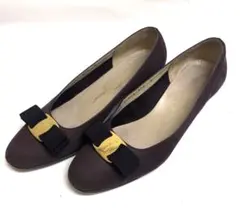 Ferragamo フェラガモ ヒール パンプス ヴェラリボン スエード レザー