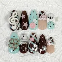 No.59 ネイルチップ 平成女児 ウィッシュコア 音符　クローバー