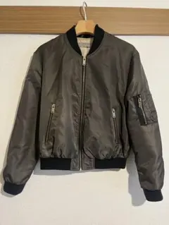 ZARA BASIC ボンバージャケット S オリーブグリーン