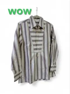 テイジン 帝人 WOW ストライプ プルオーバータイプシャツ　L