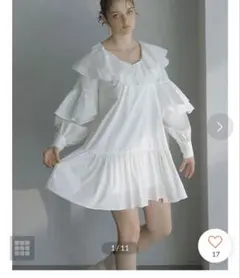 新品✨eimy istoire フリルカラーミニワンピース