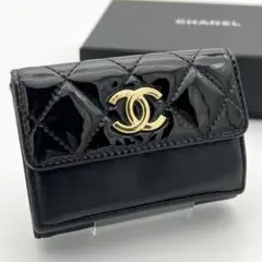 【希少品】シャネル マトラッセ スモール フラップコンパクトウォレット 黒
