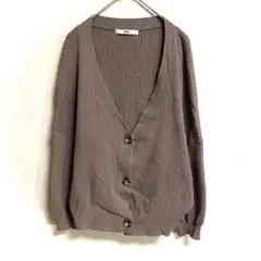 GRL カーディガン(F)リブニット ドロショル ガーリー 抜け感 パフスリーブ