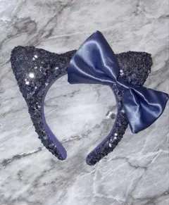 キティーちゃん✨スパンコールのカチューシャ（青紫）