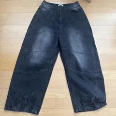 WEGO ビッグバレルデニムパンツ　ブラックのサムネイル