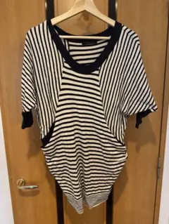 春先取り　CROON A SONG ストライプ 半袖トップス　ドルマン　ニット