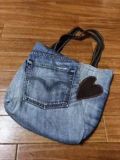 デニム　バック　手提げ　ハンドメイド