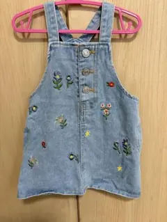 花柄デニムサロペット