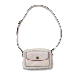 COACH シグネチャー カメラバッグ ショルダーバッグ ホワイト PVC