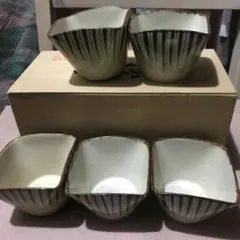 小鉢揃　5個セット　胡窯造　木製箱入り