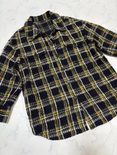 ミラオーウェン　ビックシルエットツイードジャケット