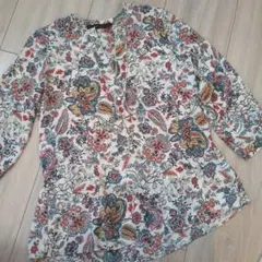 ZARA BASIC 花柄 チュニック 五分袖のサムネイル