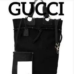 良品　希少　GUCCI グッチ　トートバッグ　ゴールド　ショルダーバッグ　黒のサムネイル