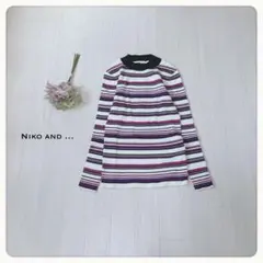 ♢【美品】niko and… ニコアンドリブニット ボーダー プルオーバー M