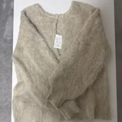 ミックスシャギー　キーネックニットのサムネイル