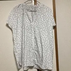 ELLE 半袖ドット柄シャツ ブラウス