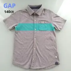 GAP 半袖シャツ グレー/ターコイズ 140㎝